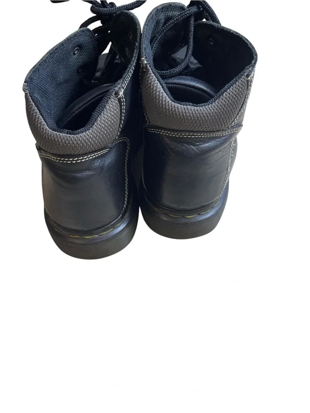 Dr. Martens Black Leather Lace-Up Ankle Boots Vtg work line 11011